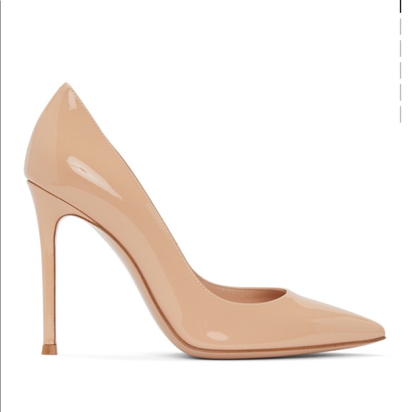 GIANVITO R0SSI 105MM PATENT LEATHER PUMPS, IT/38.5 US/8-8.5 NUDE NIB!! - Picture 3 of 14